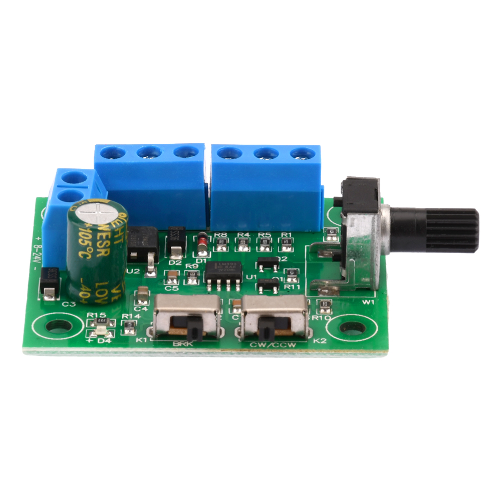 Ziqqucu Dc8-24V PWM không chổi than Bộ điều khiển tốc độ động cơ dòng điện một chiều điều khiển tốc độ động cơ bảng điều khiển tiến và lùi 18kHz