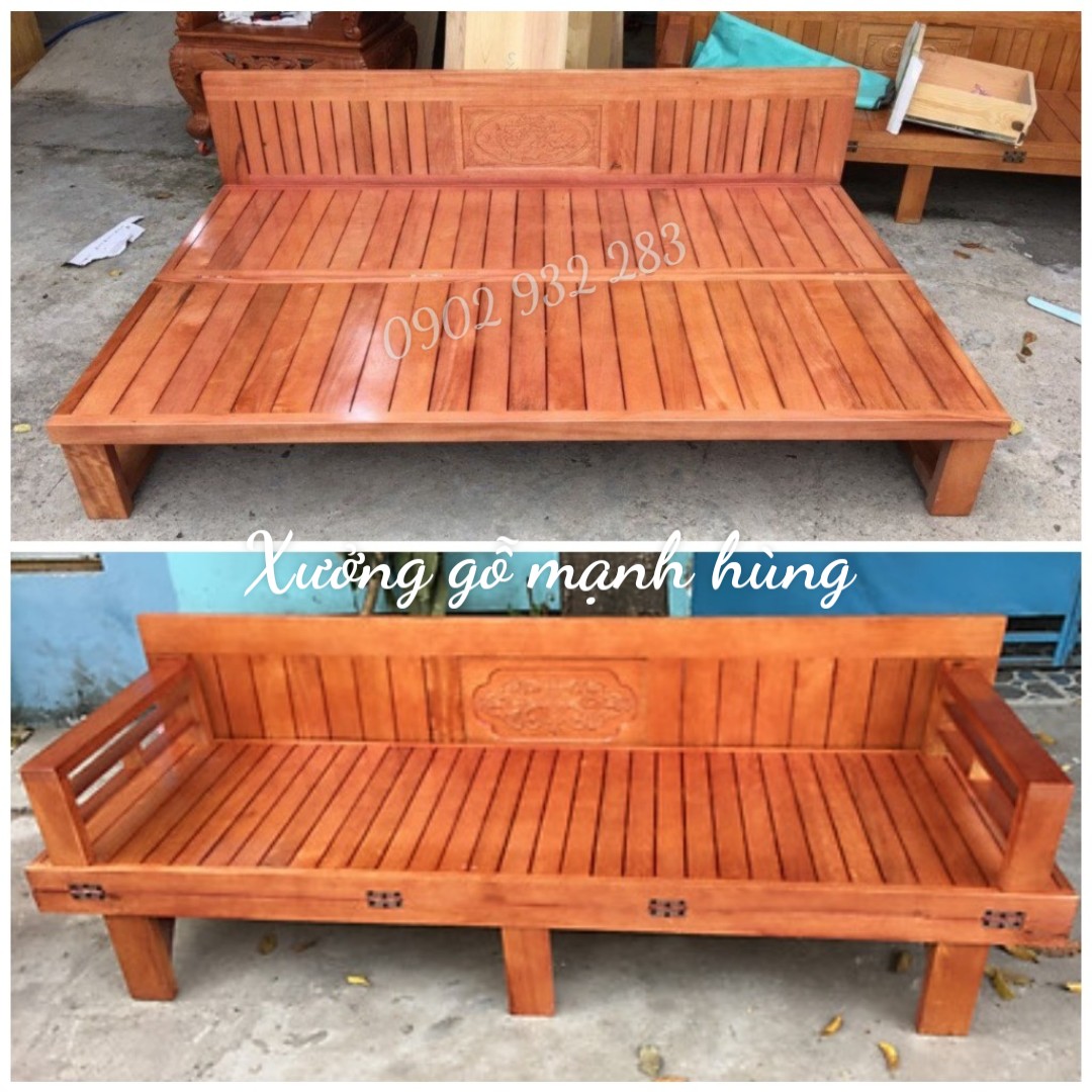 Sofa giường - giường gấp gỗ M 3.2 hàng giá xưởng, miễn phí giao hàng Hồ Chí Minh