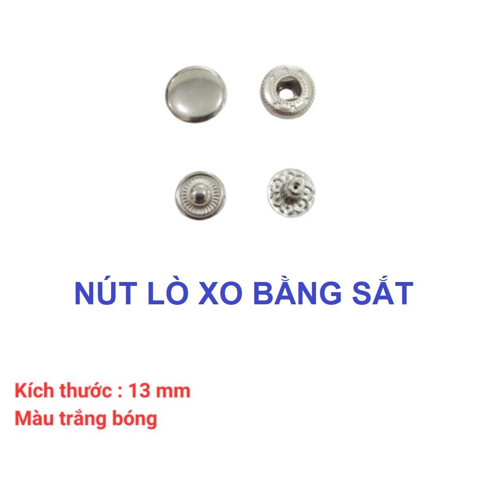 Nút bấm 4 thành phần (nút bóp, nút lò xo) Bằng SẮT Size 10mm,12mm,15mm Dùng làm đồ thủ công