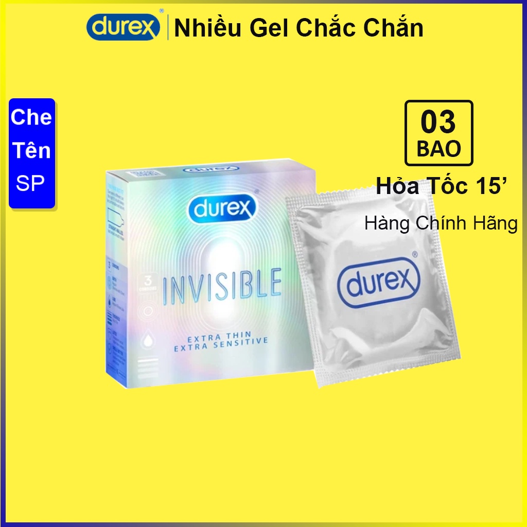 Bao cao su Durex Invisible 3 bao chính hãng