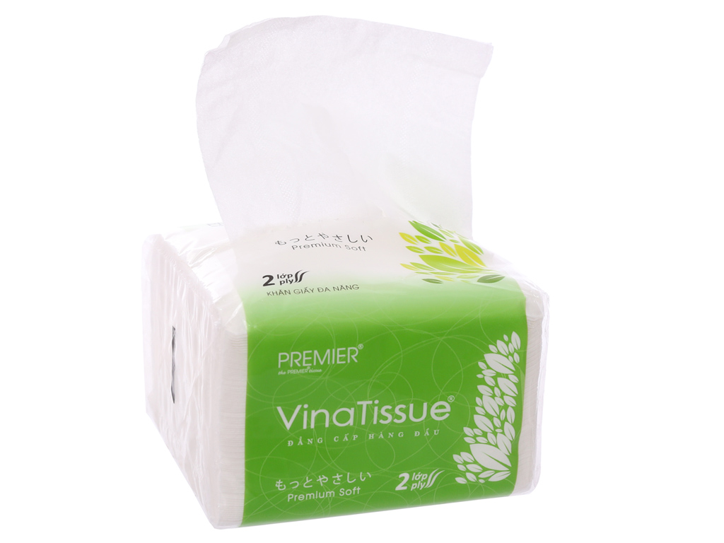Combo 3 gói Khăn giấy lụa rút Vinatissue 200 tờ 2 lớp 19x10cm