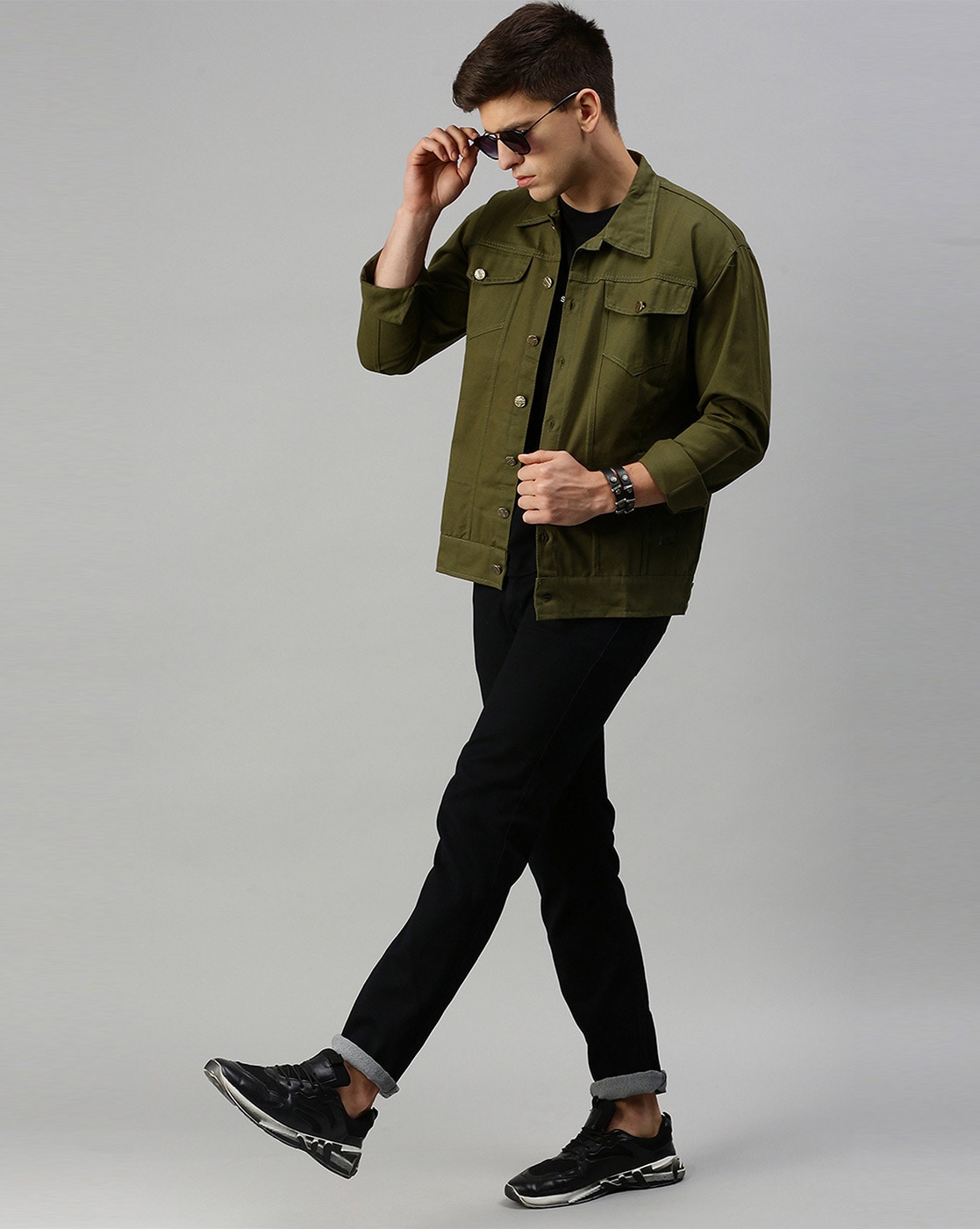 Men's%20Olive%20Green%20Denim%20Jacket%20With%20Premium%20Quaility%20By%20CLOTHING%20-%20Image%203