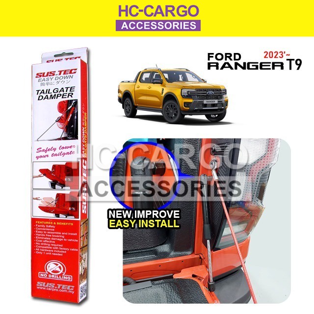 Sustec Ford Ranger 2023 T9 XL XLT XLT PLUS WILDTRAK RAPTOR Tailgate ...