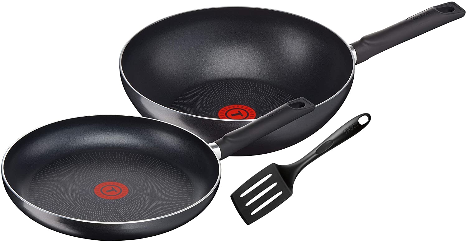 Tefal T Fal Issencia Pro 3 Piece Frying Fry Pan Skillet Wok Set Includes Frypan 26cm And Wokpan 26cm And Spatula Lazada Singapore
