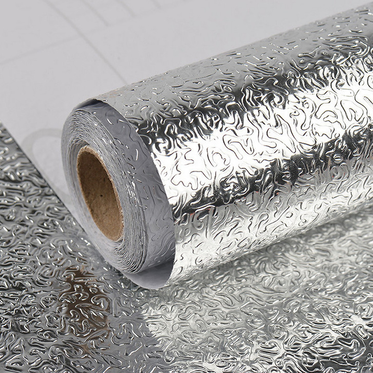 Cuộn 2 Mét Decal Giấy Dán Bếp Tráng Nhôm Cách Nhiệt (2 Mét Dài x 0.6 Mét Rộng)