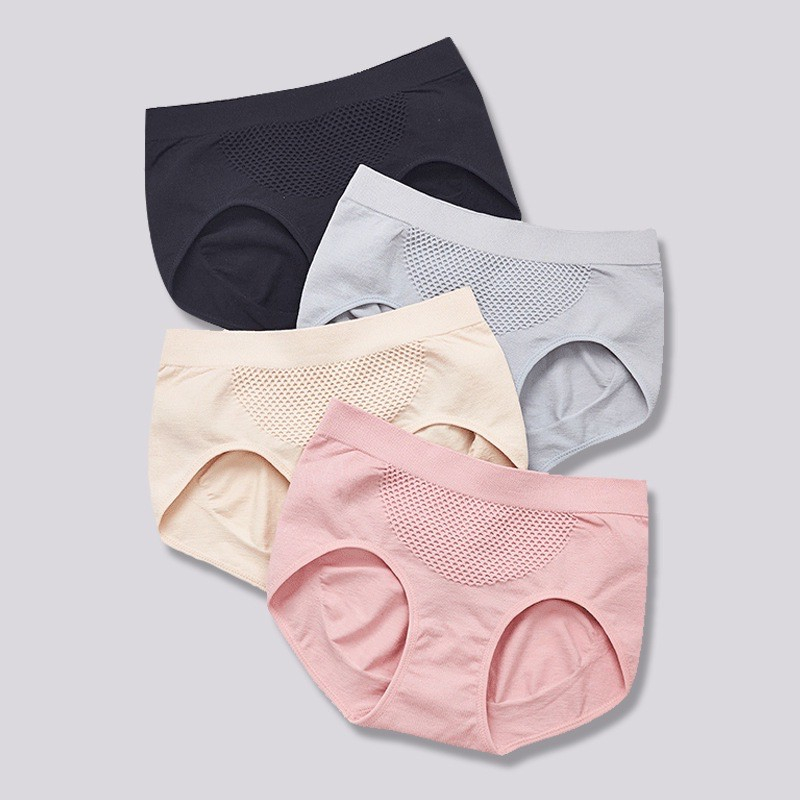 Japan 3D Honeycomb Panties Warm Palace Seamless Underwear Women