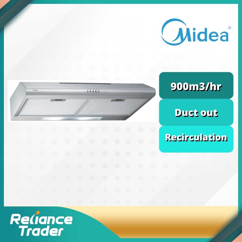 MIDEA 900m3/hr Slim Cooker Hood (Duct Out) Recirculation MCH76MSS