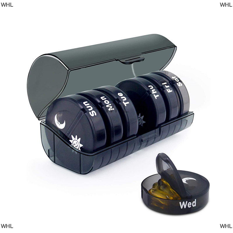 WHL Hộp đựng thuốc, 2 lần một ngày, Hộp đựng thuốc AM PM hàng tuần, dung tích lớn 7 ngày