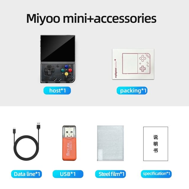 Console Rétro Miyoo Mini Plus – 64 Go, 20000+ Jeux, écran IPS 3,5 Pouces