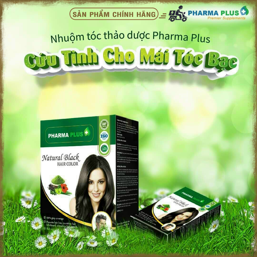 Nhuộm tóc thảo dược Pharma Plus (hộp 6 gói)