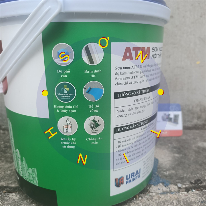 Sơn chậu SƠN NƯỚC NGOÀI TRỜI hệ nước màu trắng ATM (3,35L ~ 5kg ), sơn tường phào chỉ bê tông thạch cao