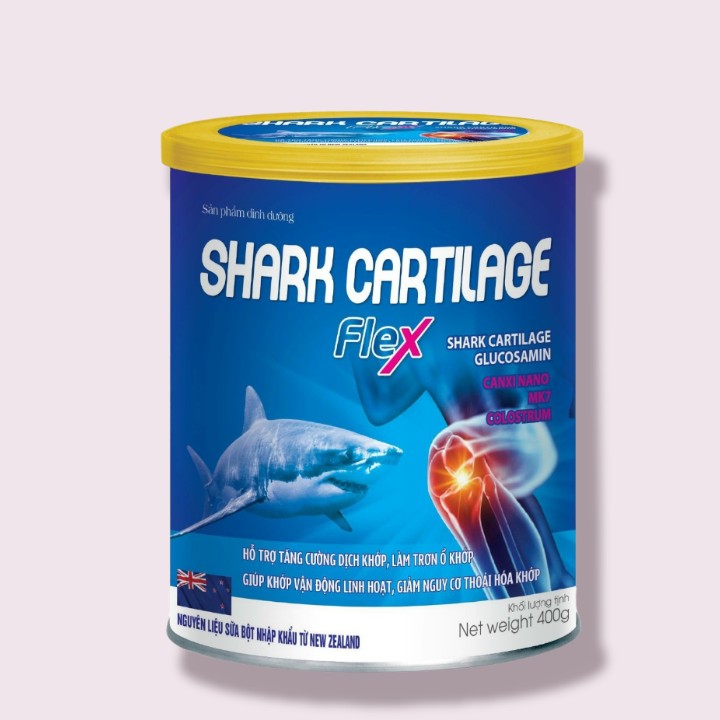 Sữa bột xương khớp shark cartilage flex với thành phần sụn vi cá mập, glucosamine, canxi nano mk7 hỗ trợ tăng cường dịch khớp, làm trơn ổ khớp, giúp khớp vận động linh hoạt, giảm nguy cơ thoái hóa khớp 2