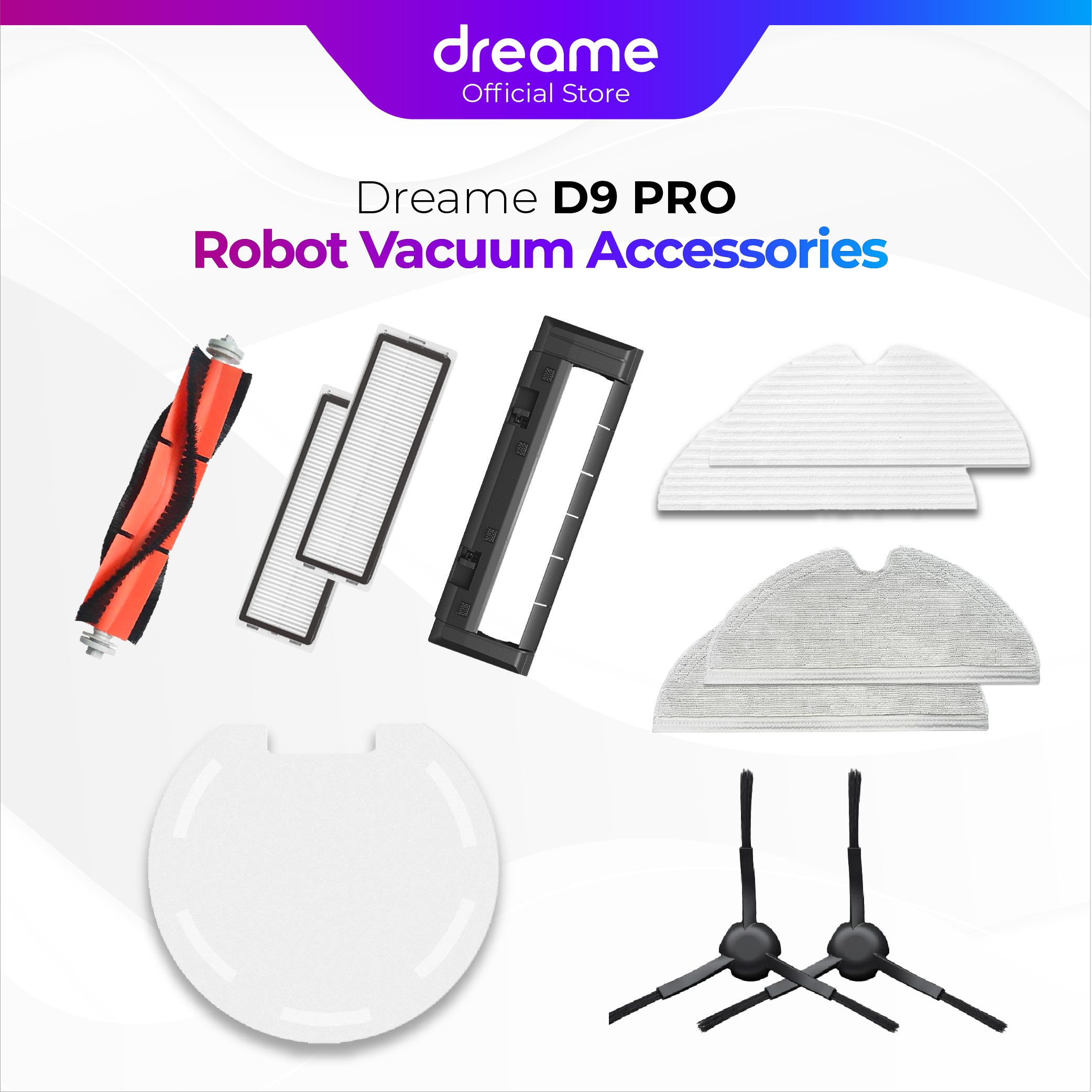 Washable Hepa Air Filters For Xiaomi Dreame D9 Robotic Vacuum Sweeper