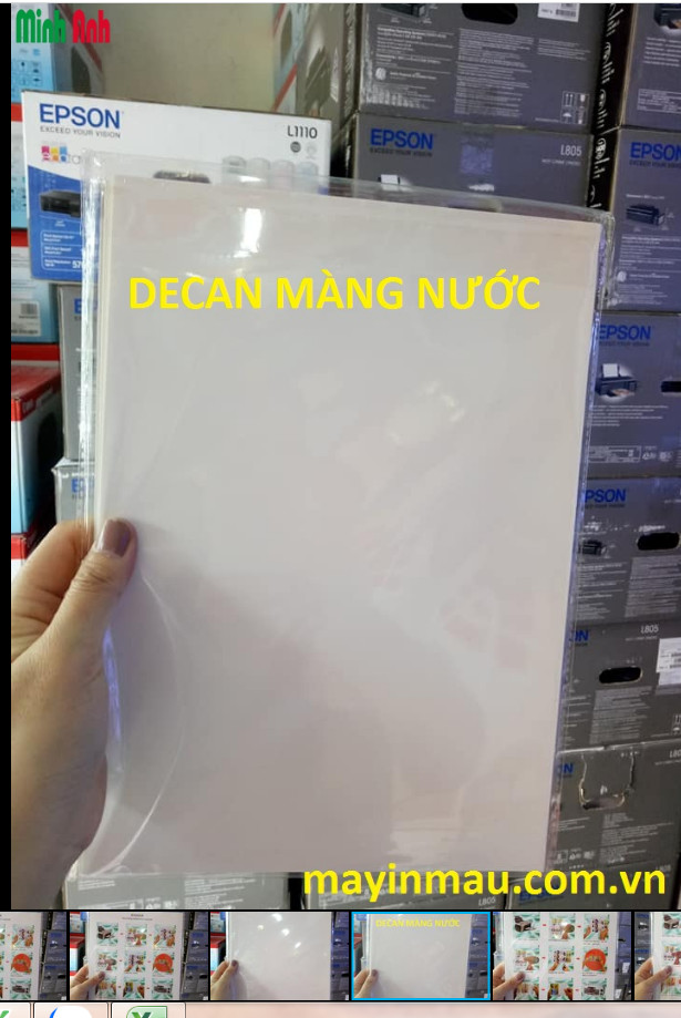 10 tờ Giấy decan màng nước khổ A4