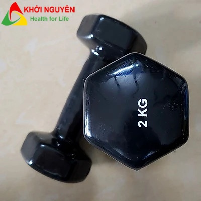 Tạ tay thép bọc cao su loại 2kg 1 chiếc | thể thao khởi nguyên|