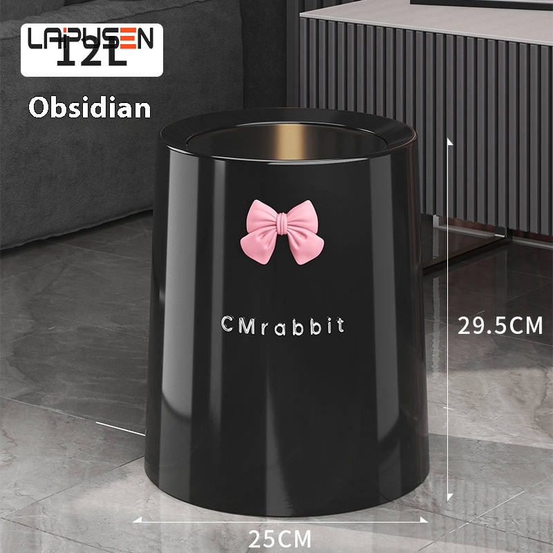 Garbage bin, kitchen and bathroom swing lid garbage bin