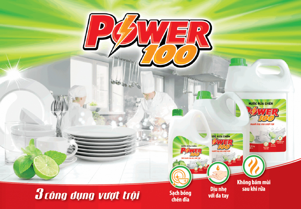 Nước Rửa Chén POWER100 Hương Chanh - 200g
