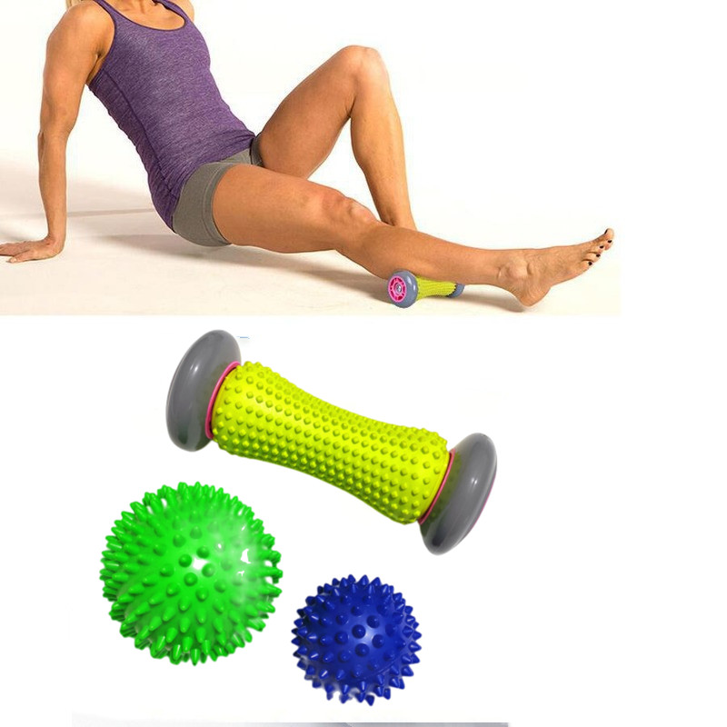 Foot Massager Roller Free 2 Spiky Balls Body Massage Roller Ball Set For Relieve Plantar