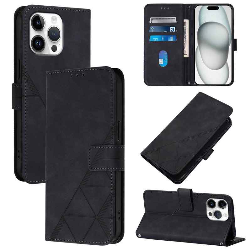 Phone case Xiaomi 14 14T 15 Pro 14 Ultra CIVI 1S 2 3 Case Luxury Emboss Rhombus Cubic PU Leather With Wallet Card Slot Stand case Anti-fingerprint Back Cover Xiaomi CC9 9E Case.
