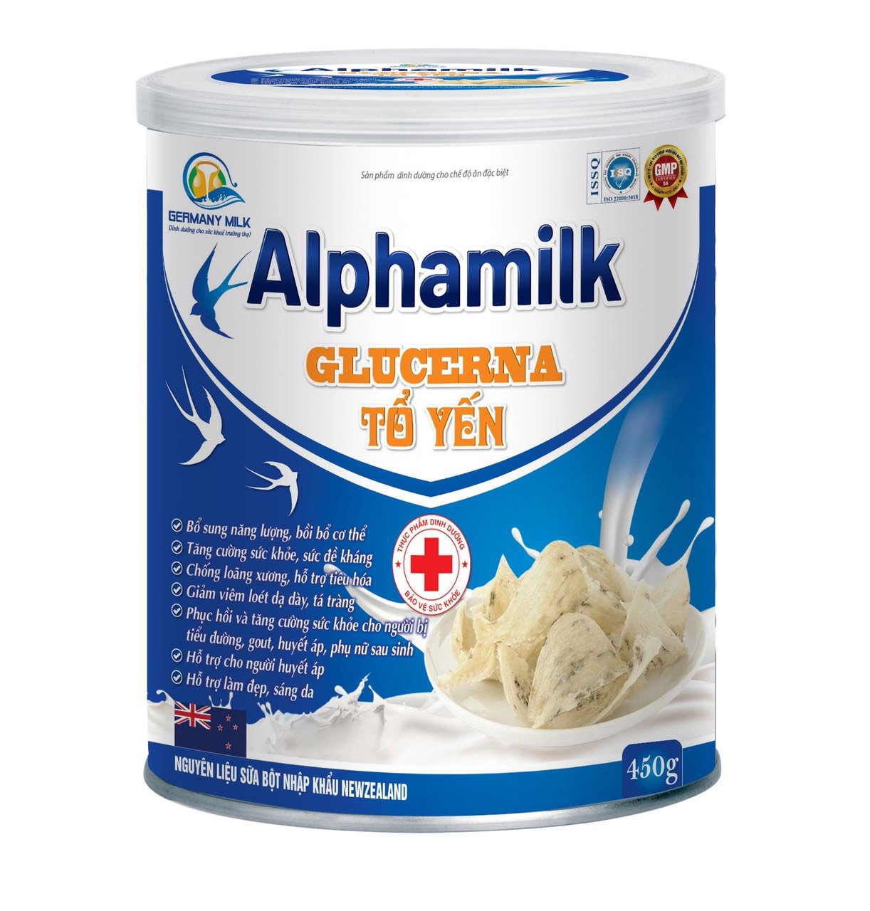hộp 450g-Sữa bột Alphamil Glucerna Tổ Yến- Giúp bồi bổ cơ thể, tăng sức đề kháng,chống loãng xương, giảm đau dạ dạy, tá tràng, cân thumbnail