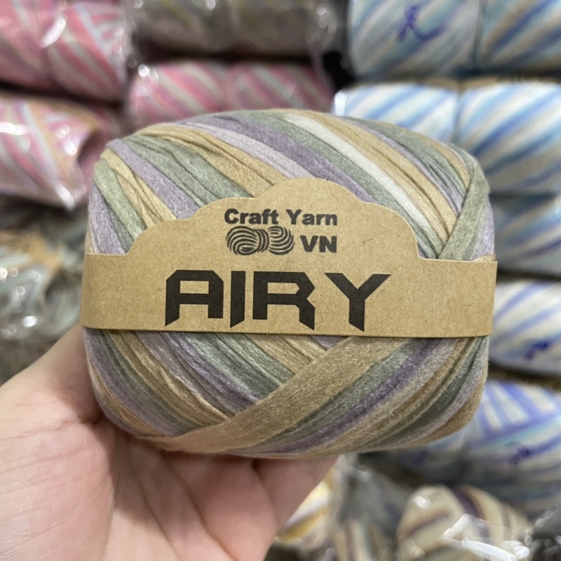Sợi AIRY màu loang móc túi/mũ hè (cuộn 45gr)