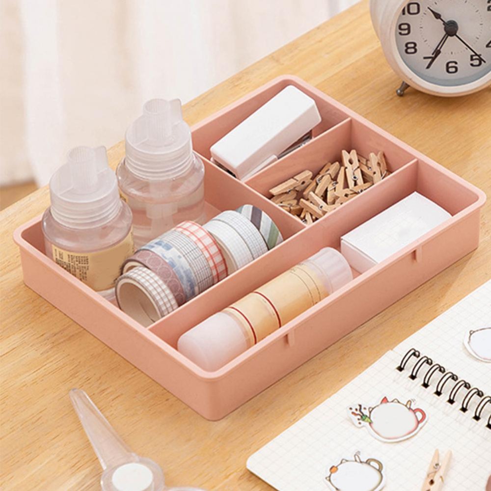 VXUAIQ STORE Multi-Purpose Stationery Container Compartment Drawers Storage Box Divide Drawer Organizer Cosmetics Tray Divider Desktop Storage Bin
