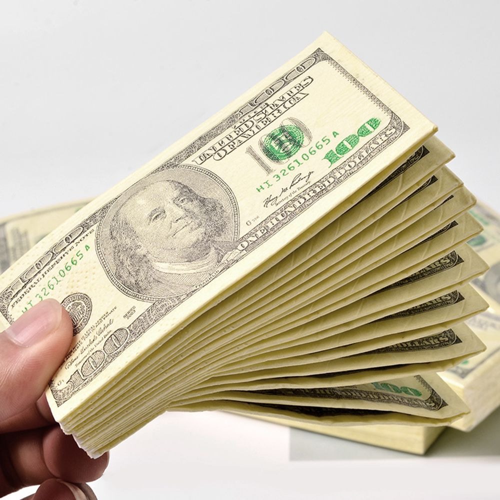 3 Packs Novelty Dollar Towel 100 Dollars Napkin Tissue Napkins Tissues Paper 100 Bills Creative Tricks Comfort. 