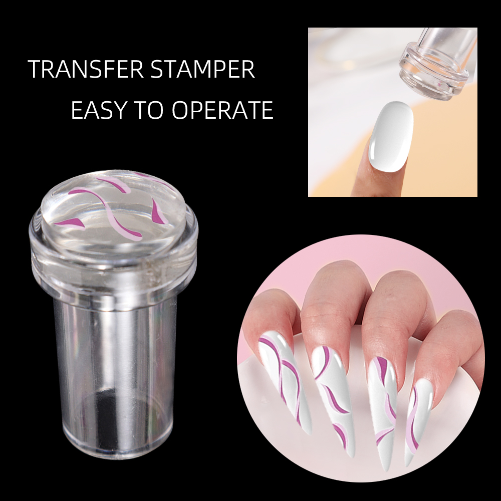 Transparent Stamper and Plastic Scraper Stamping Plate Stamping Tool Stamp Nail Art Manicure Tools