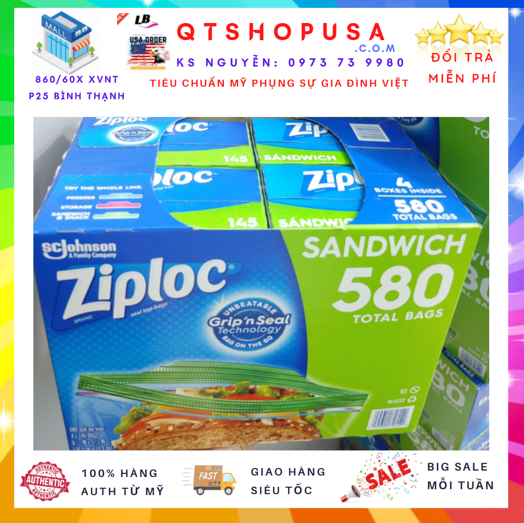 Túi bảo quản thực phẩm ziploc sc johnson mỹ