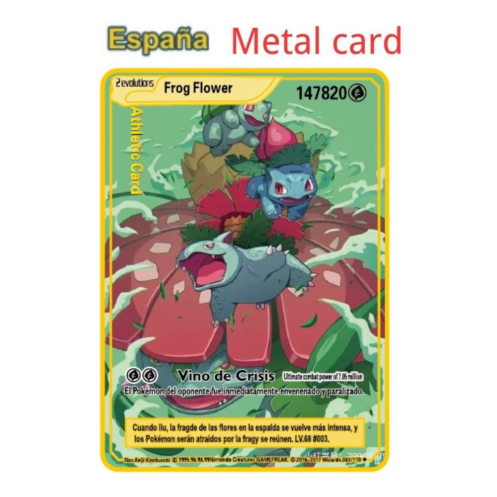 Spanish Pokemon Cards Metal Pokemon Cards Spanish Hard Iron Cards Mewtwo Pikachu Gx Charizard Vmax Package Game Collection