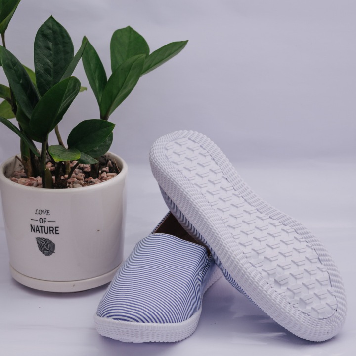 Giày Lười Nữ Khải Nam Kẻ Sọc Ngang