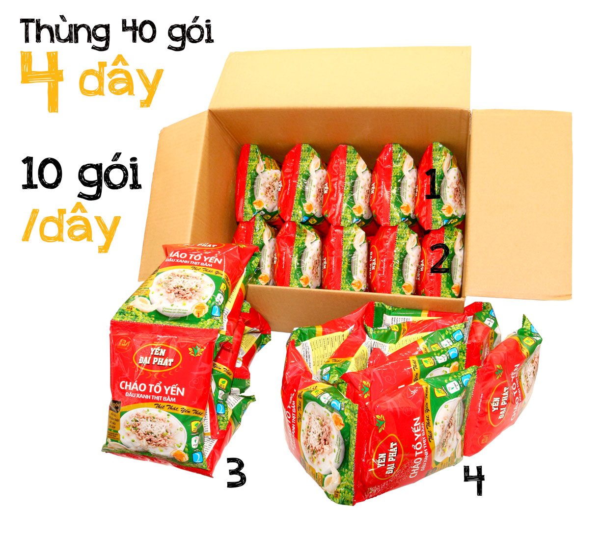 Cháo Tổ Yến Đậu Xanh Thịt Bằm  x 50gr
