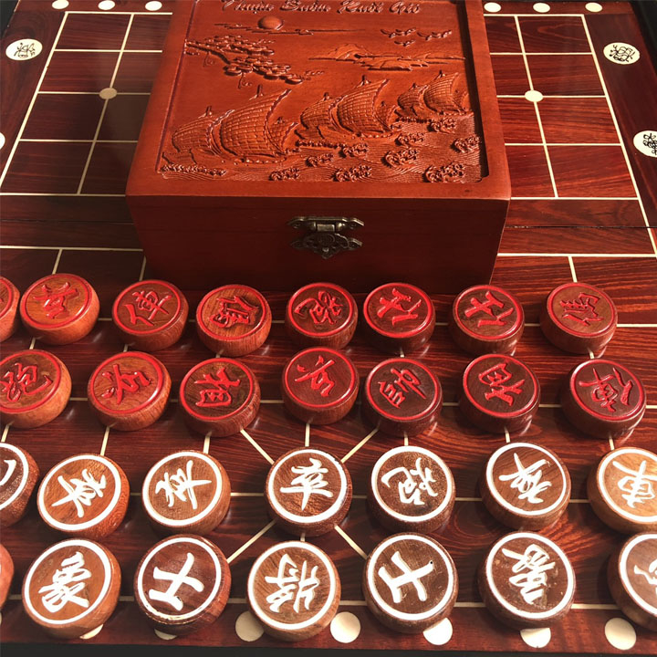 Quân cờ tướng gỗ hương (không có bàn cờ)