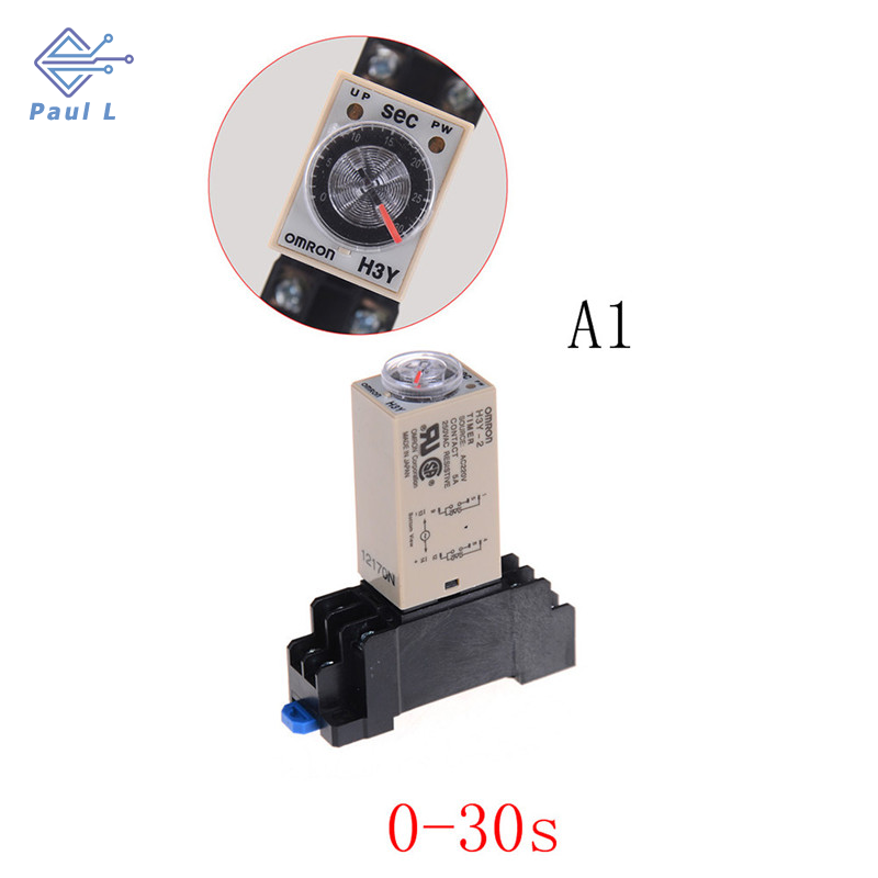 Rơ le hẹn giờ trễ h3y-2 220v 0-30s/60s dpdt ổ cắm cơ sở