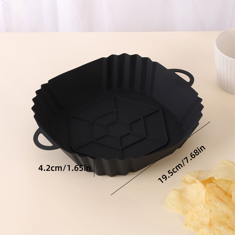 【Innovative】 1pc Air Fryer Pot Tray With Handle, Square Air Fryer Baking Pan, Reusable Air Fryer Liner For Kitchen Baking.