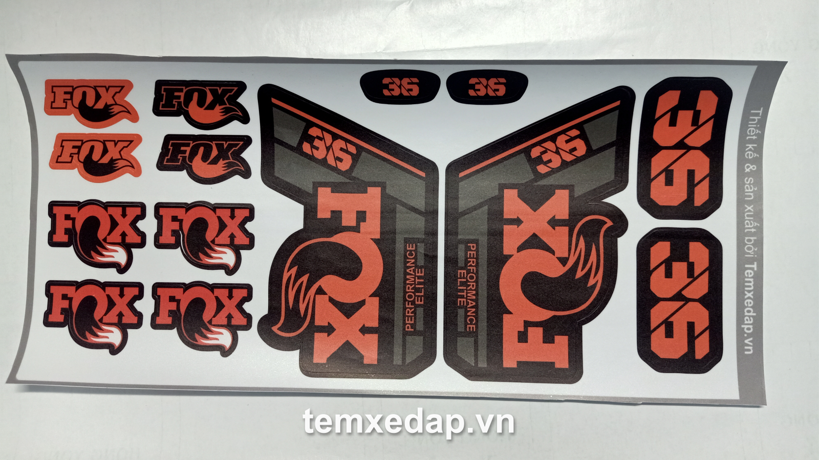 Tem decal dán phuộc xe đạp địa hình FOX 36 PERFORMANCE ELITE 2021 | Sticker phuộc xe đạp | Decal phuộc xe đạp | Tem phuộc xe đạp | Temxedap.vn