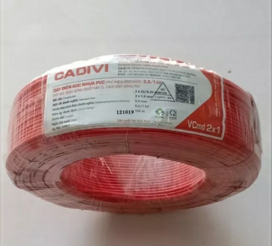 DÂY ĐIỆN ĐÔI 2X1 (32) CADIVI CUỘN 100 MÉT