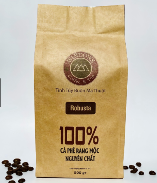 Cà phê pha phin nguyên chất rang xay mộc Buôn Mê Thuột (100% robusta) (dạng bột) 500gr