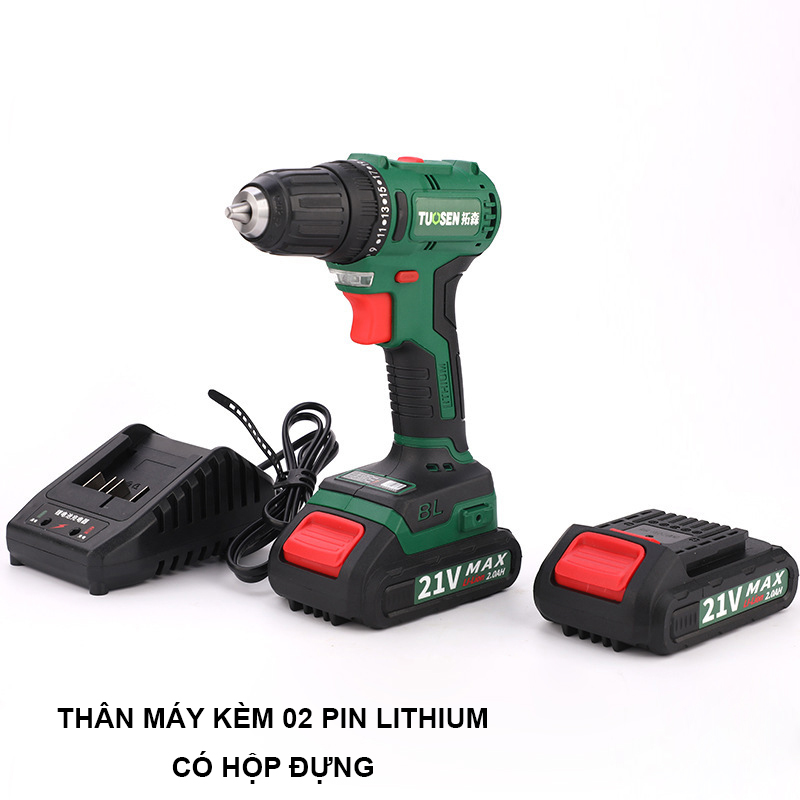 Máy Khoan Pin TUOSEN 21V, 2 PIN 10 CELL