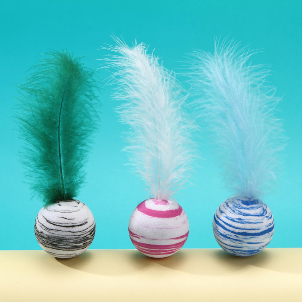 Cat Toy Feather Ball Star Ball Interactive Plush Toy Pet Supply