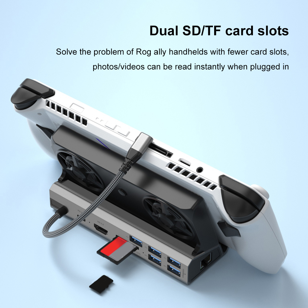 For ROG Ally Game Dock Console Hub 4K 60Hz USB C Docking Station Gigabit Ethernet 1000Mbps Dock Stand Type C USB 3.0 2.0 PD 100W.