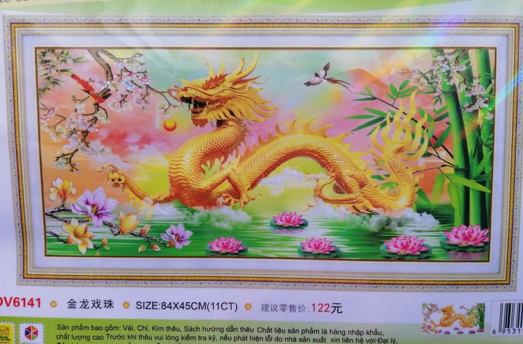 Tranh thêu chữ thập con rồng DV6141