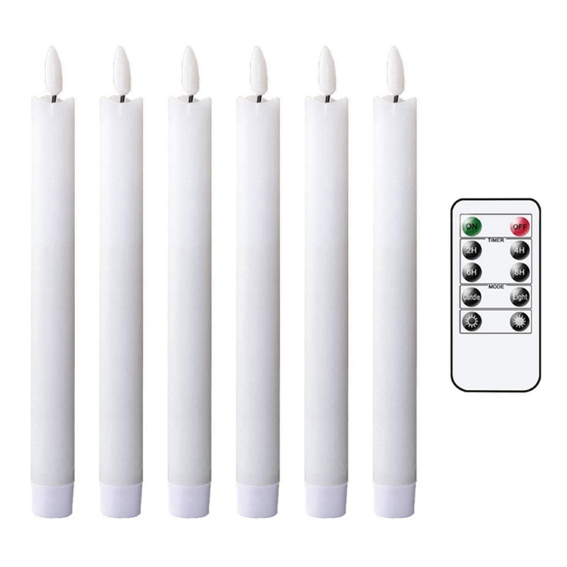 Flameless Taper Candles with 10Key Remote Timer, Battery Operated LED