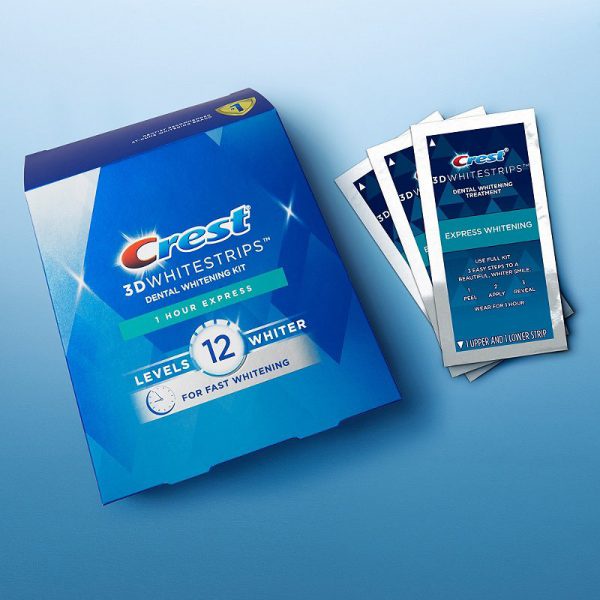 Fullbox miếng dán trắng răng Crest 3D White 1 Hour Express – Trắng răng cấp tốc 1 giờ