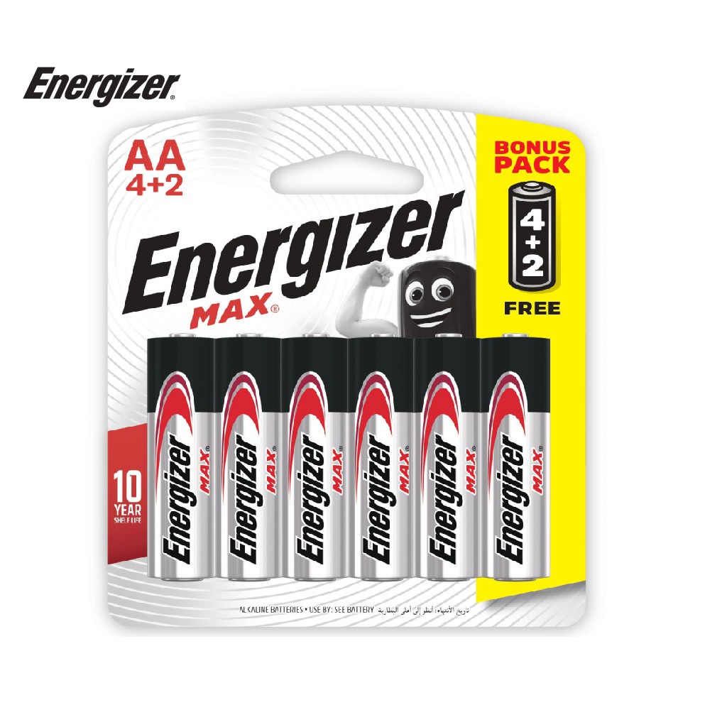 Aa Energizer Max E91 Bp4+2 Batteries - Pack of 4 Get 2 Free