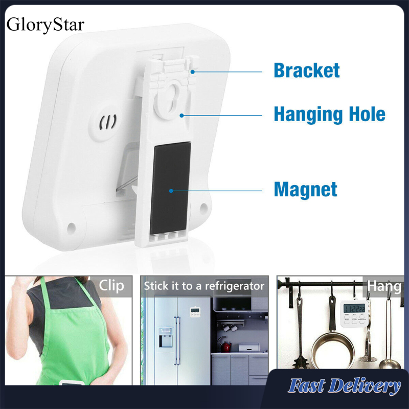GloryStar Lcd Digital Kitchen Timer Count-down Up Magnetic Kitchen Gadgets With Loud Alarm For Cooking Baking Study
