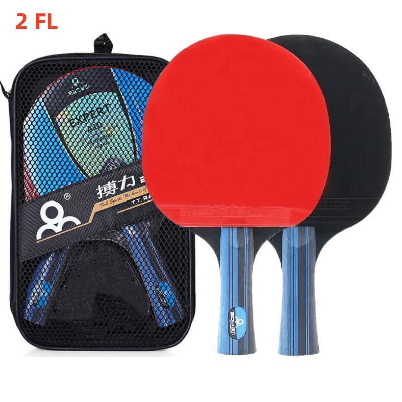2PCS Ping Pong Racket Table Tennis Set For Beginners Training Pimples-In Ruer Table Tennis Racket Hight Quality Blade Bat