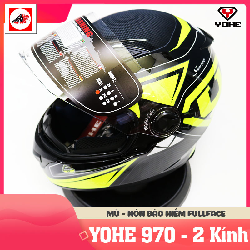 Mũ, nón bảo hiểm fullface Yohe 970 - 2 Kính