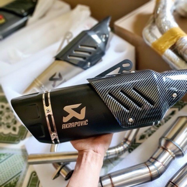 Pô akrapovic r1, pô ak r1 tem khắc xịn +full cổ bầu hơi inoxgắn dòng xe exciter150, winner x, r15 v3 và 1 số dòng xe