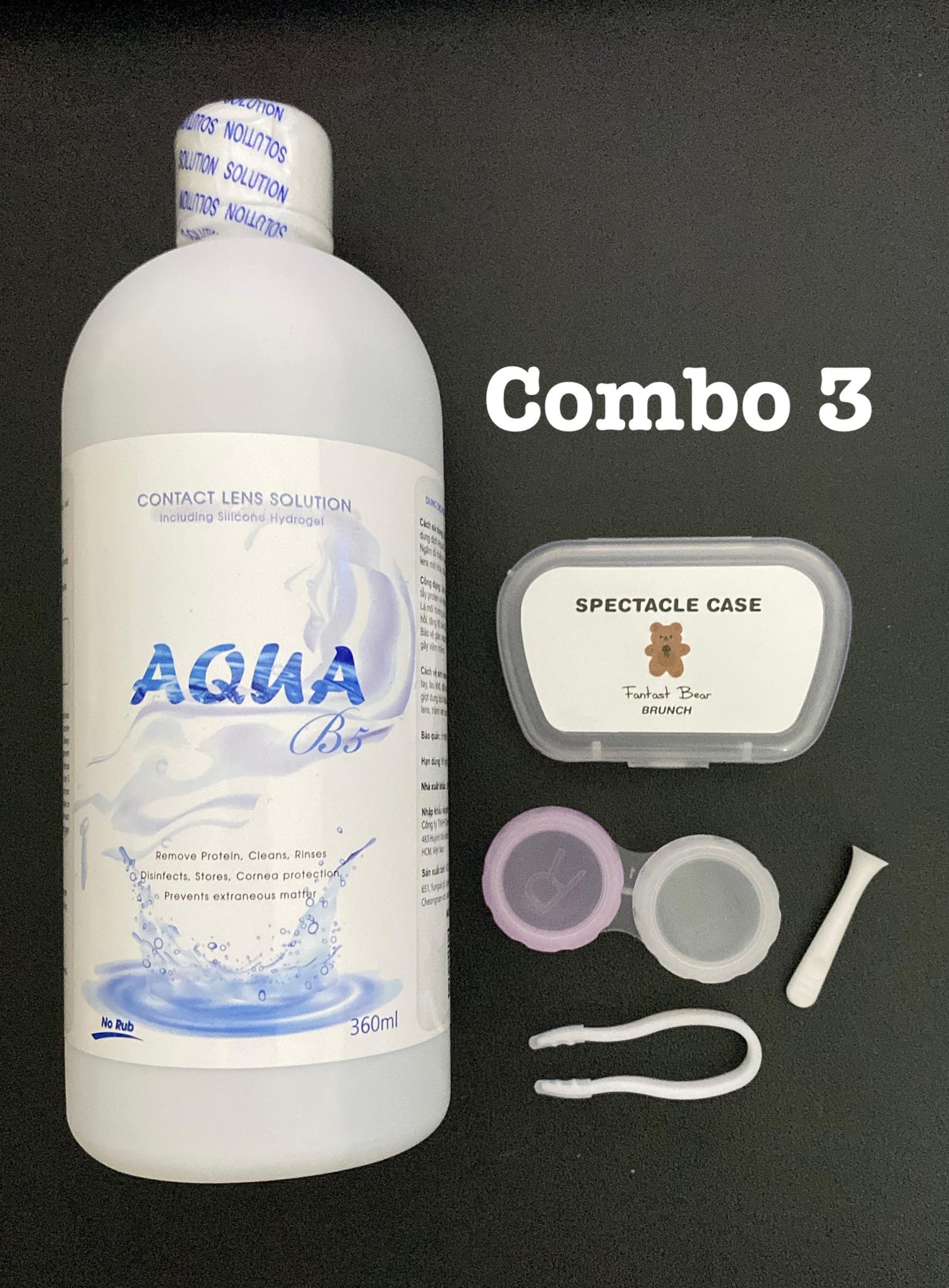[HCM]Nước ngâm lens chai lớn 360ml